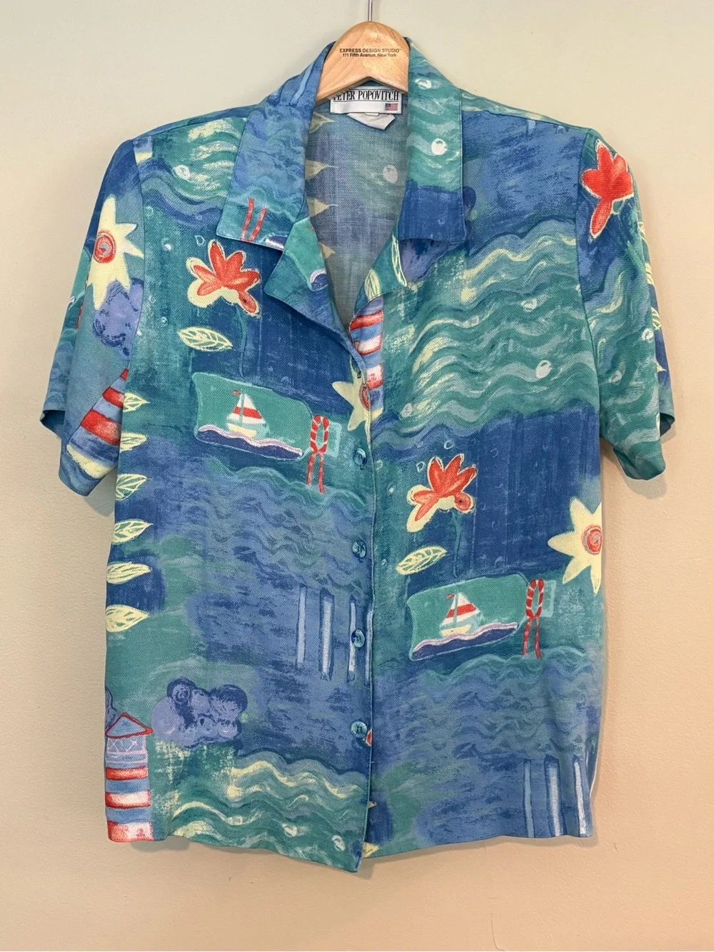 Vintage Peter Popovich Short Sleeve Button Up Shirt